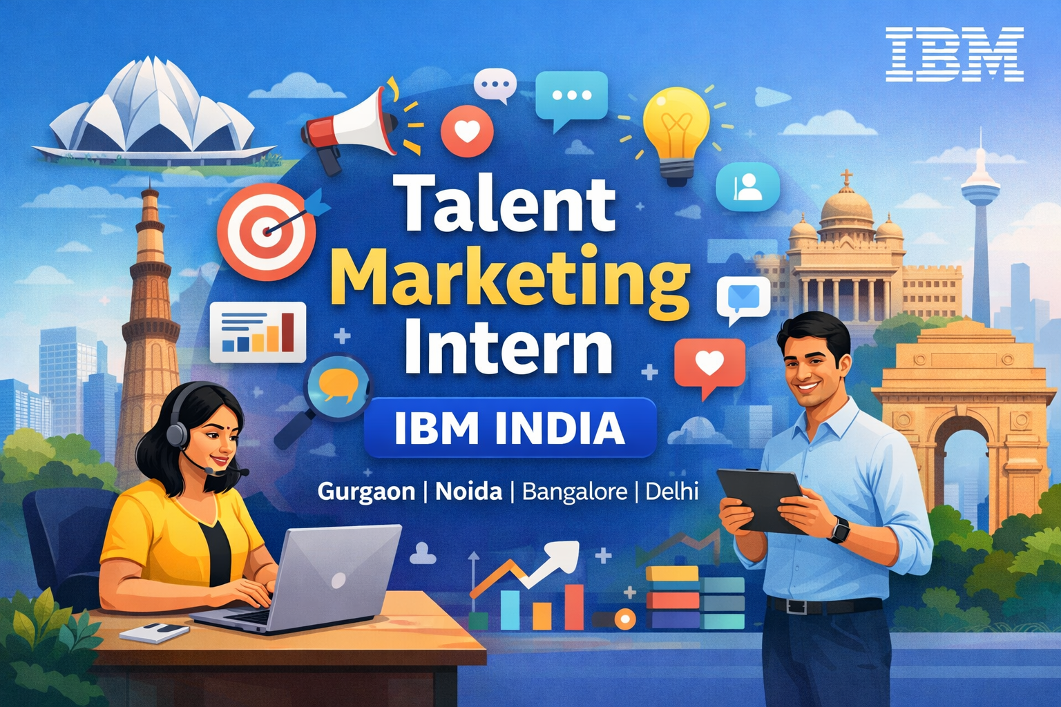 Talent Marketing Intern – IBM India | Gurgaon Noida Bangalore Delhi