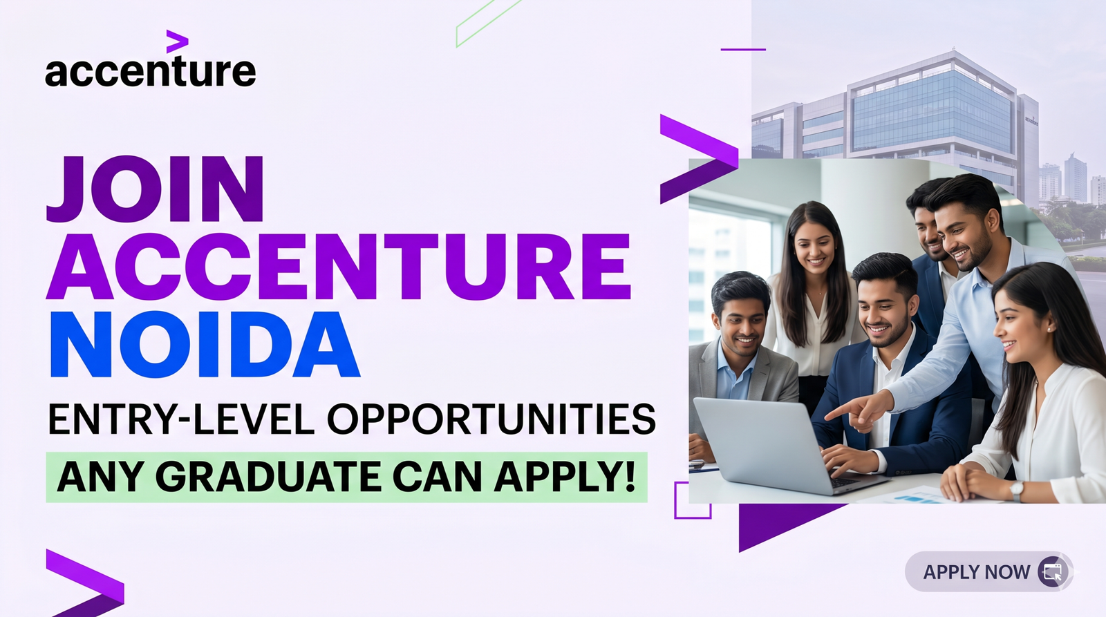 Accenture Entry Level Jobs | Noida | Any Graduate Can Apply