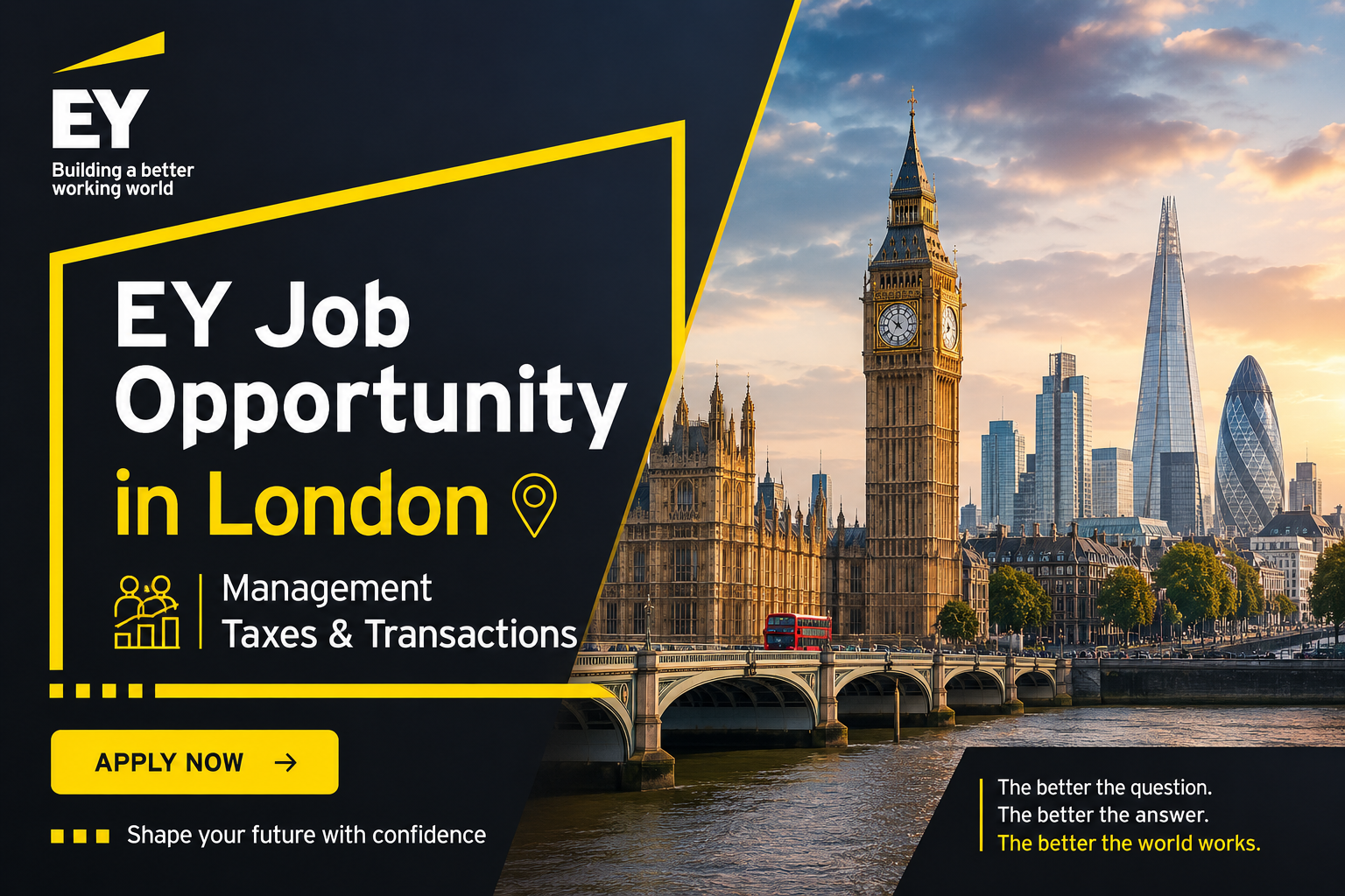 EY Job Opportunity in London -2026 | Management Taxes & Transactions