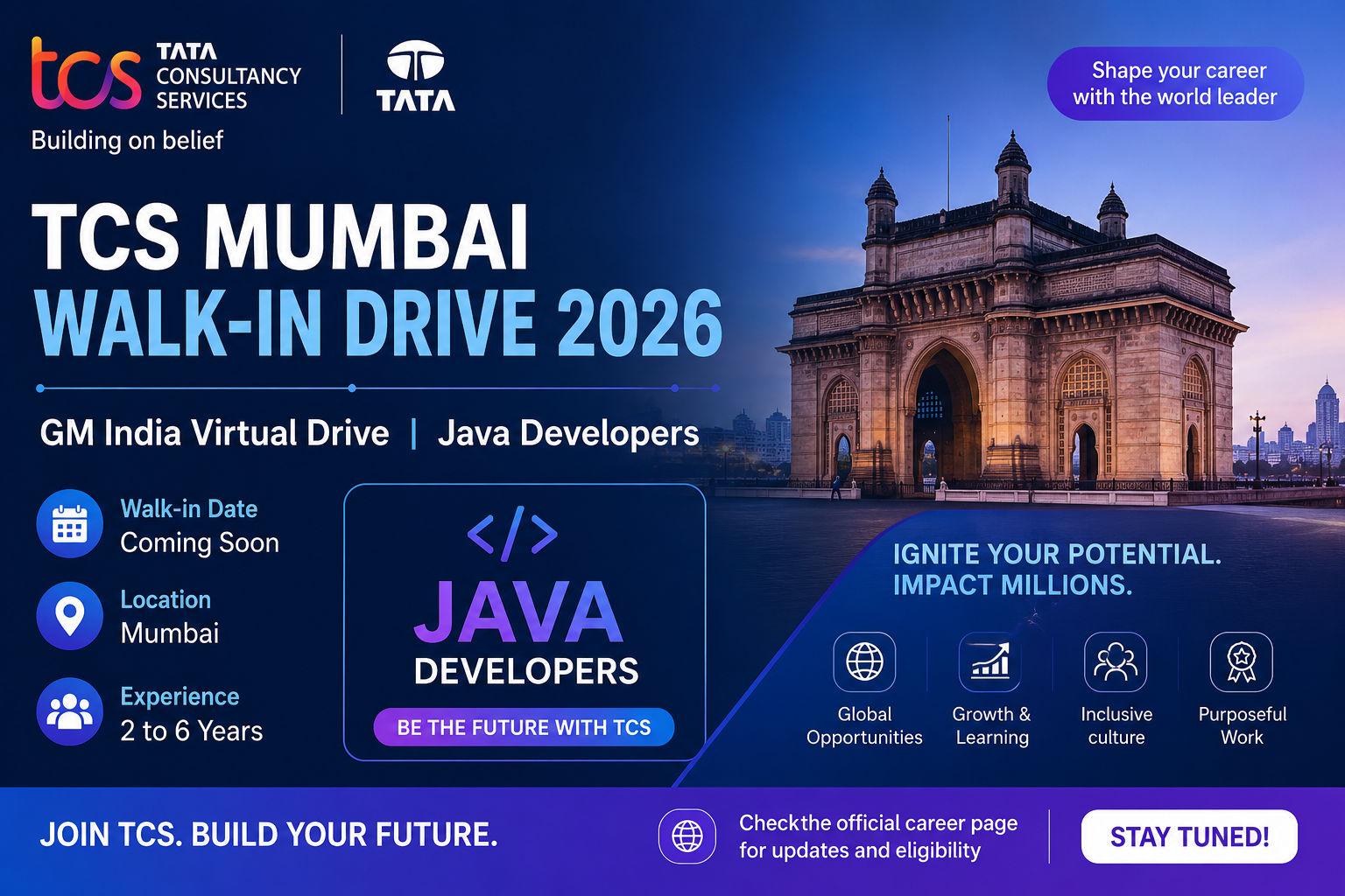 TCS Mumbai Walk-in Drive | Entry-Level Job | May 2026