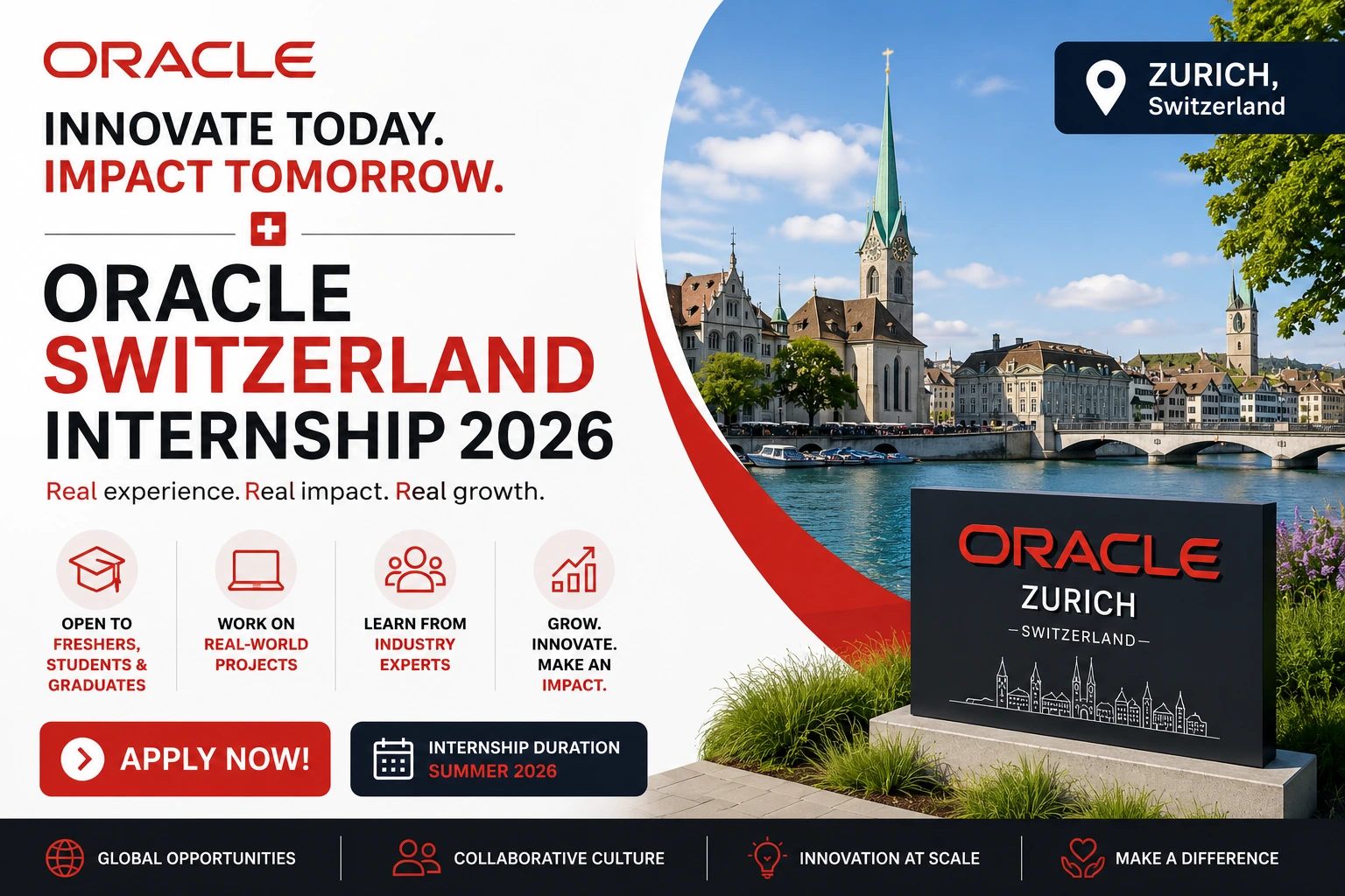 Oracle Switzerland Internship 2026 | Freshers/Students/Graduates | Apply Now!