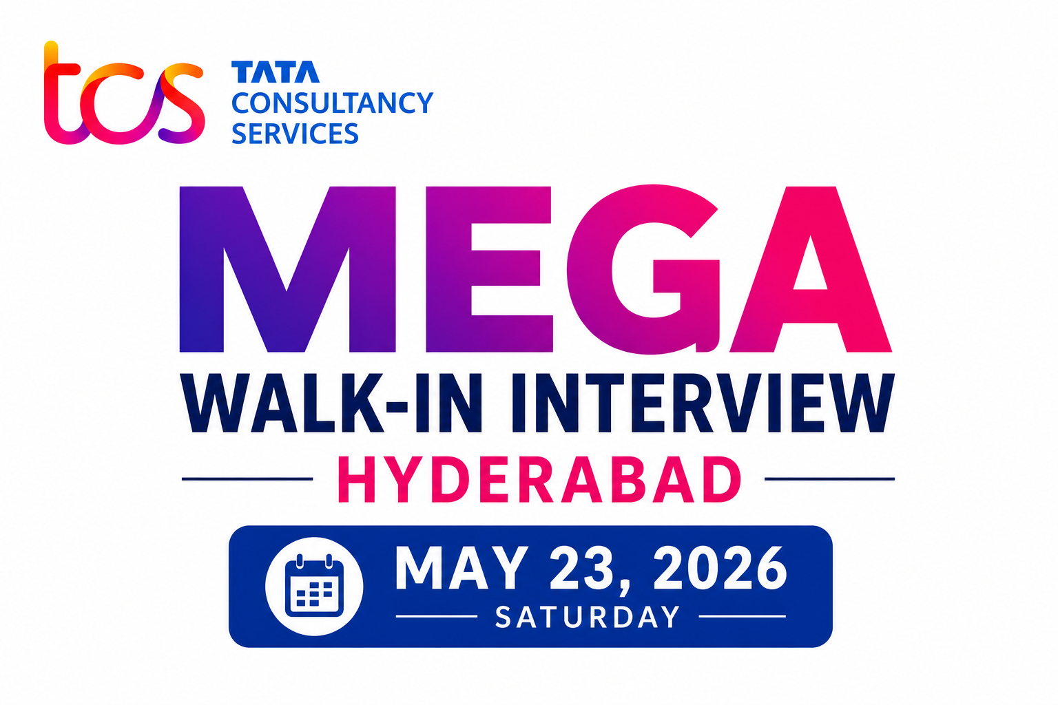 TCS Mega Walk-in Interview | Hyderabad