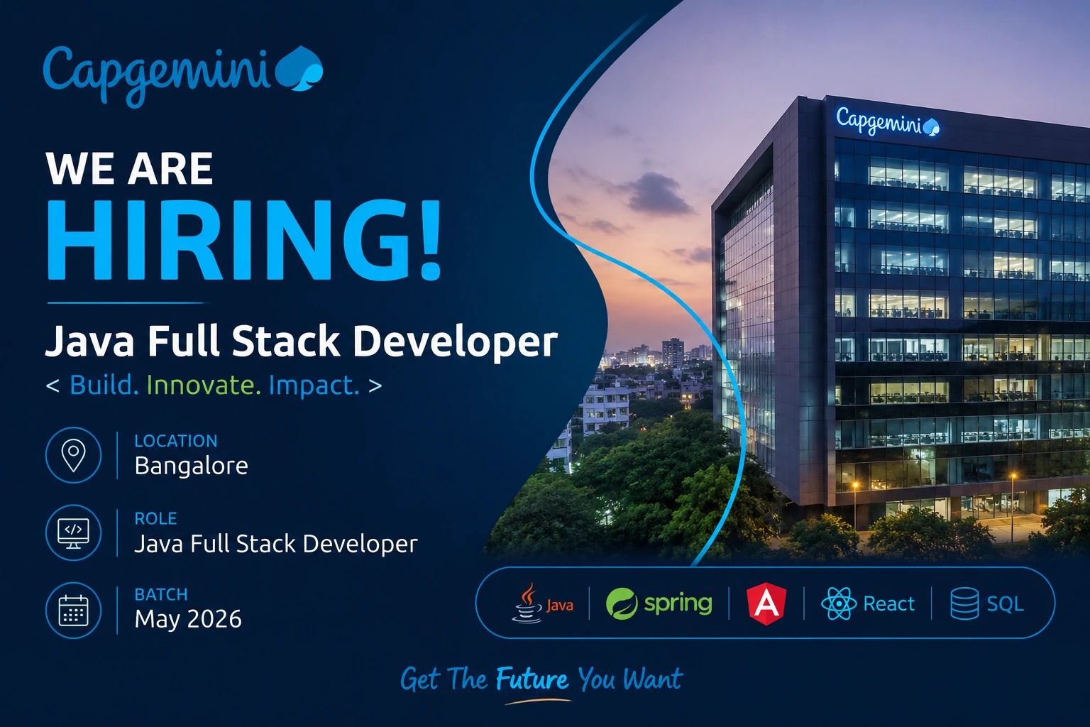 Capgemini Recruiting in Bangalore | Java Full Stack Developer | May 2026