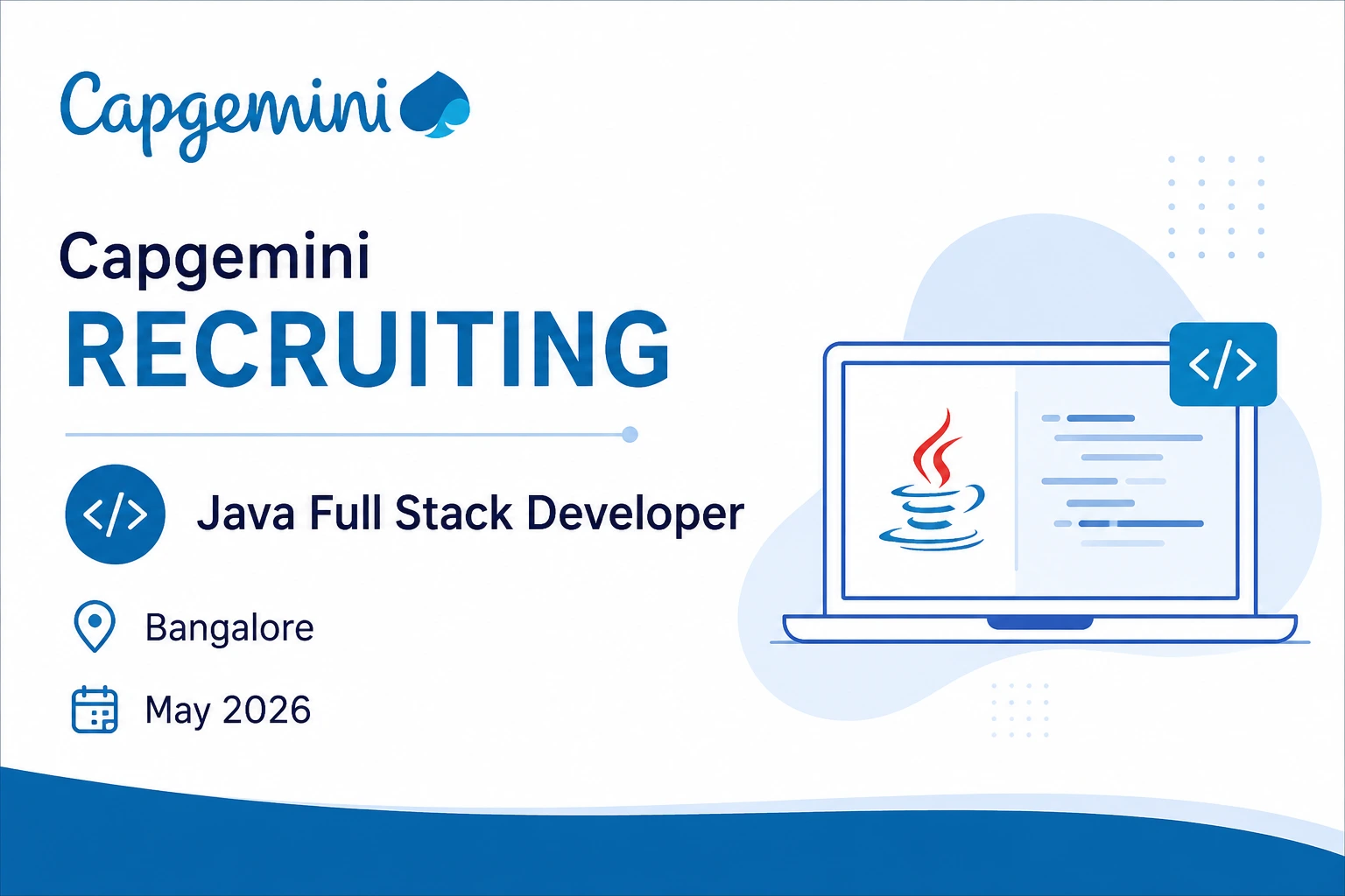 Capgemini Recruiting in Bangalore | Java Full Stack Developer