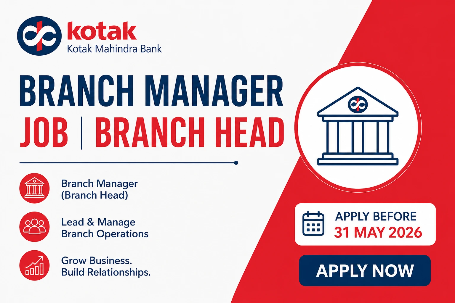 Kotak Bank Branch Manager Job