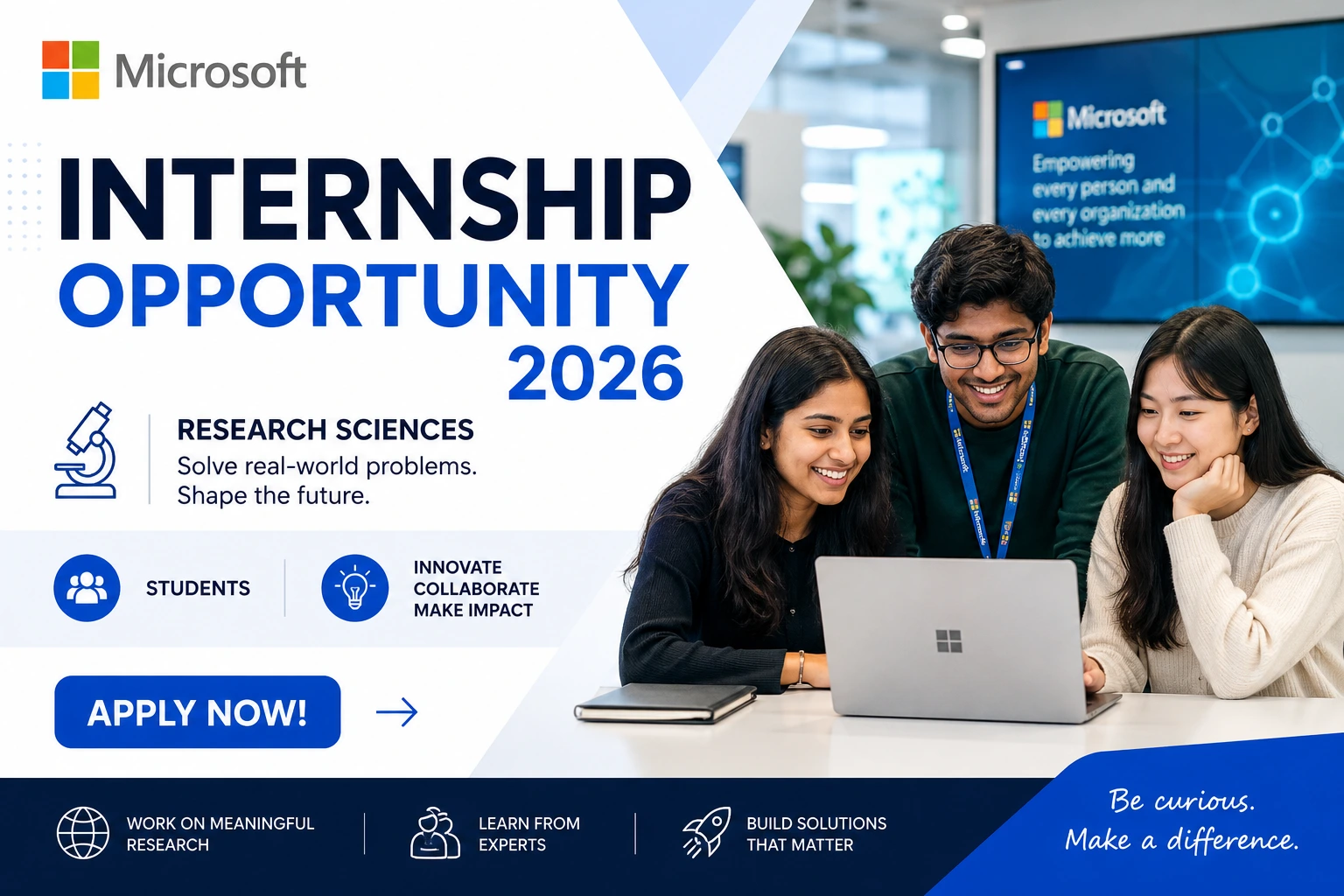 Microsoft Internship Opportunity 2026 | Research Sciences | Apply Now!