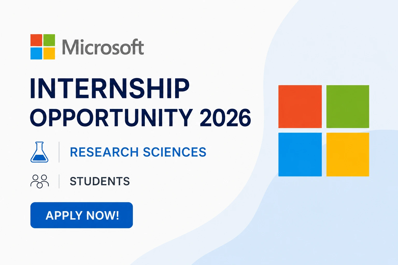 Microsoft Internship Opportunity 2026 | Research Sciences | Apply Now!
