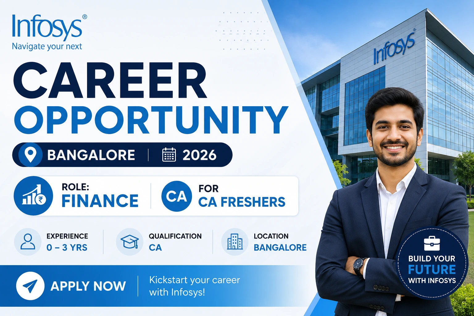Infosys Career Opportunity Bangalore | CA Freshers | Apply Now