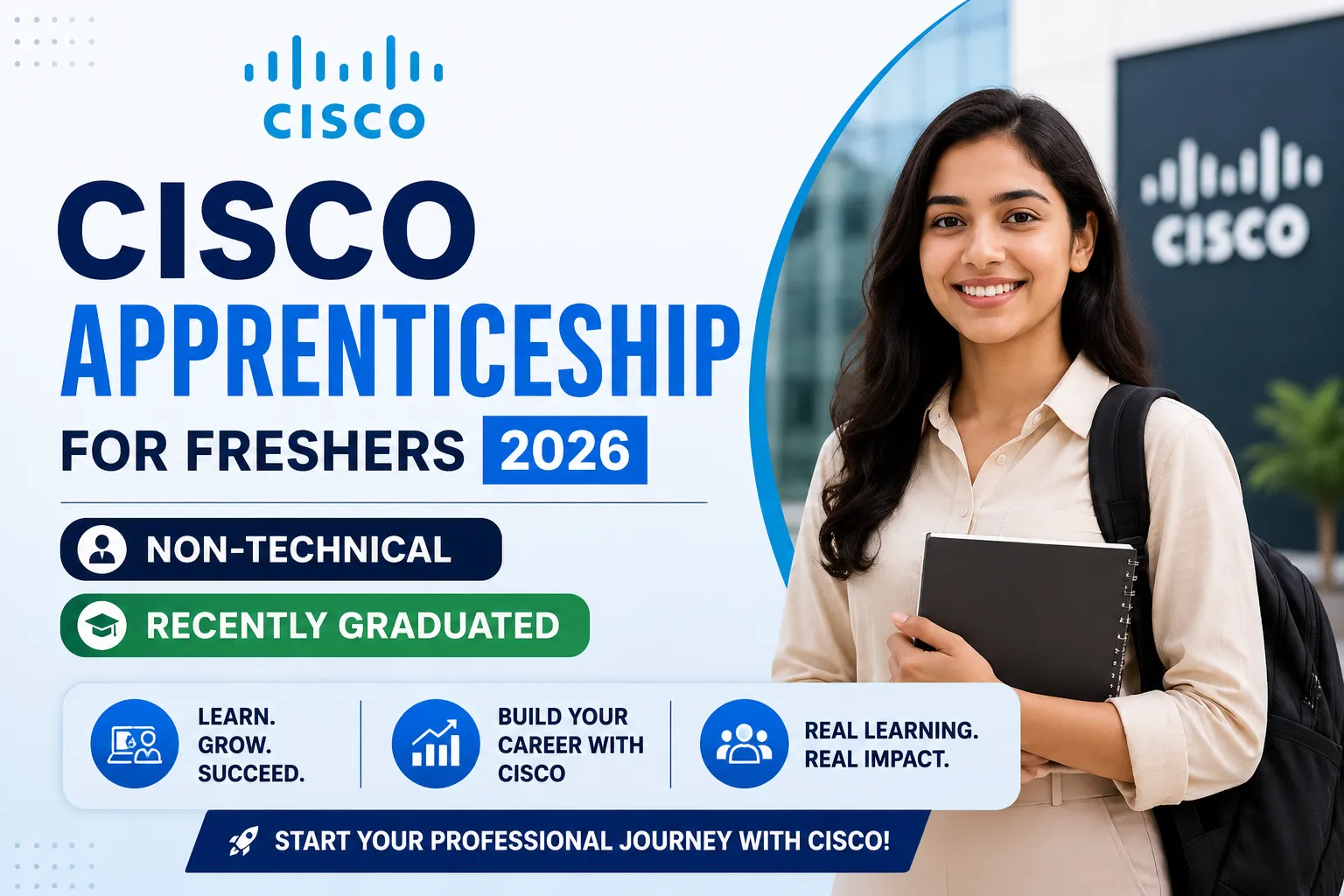 Cisco Apprenticeship for Freshers 2026 | Non-Technical | Recently Graduates