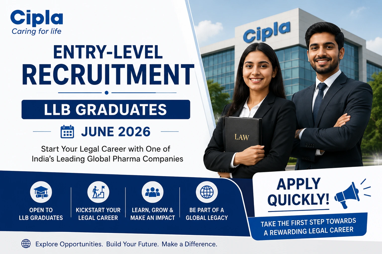Cipla Entry-Level Recruitment | LLB Graduates | June 2026