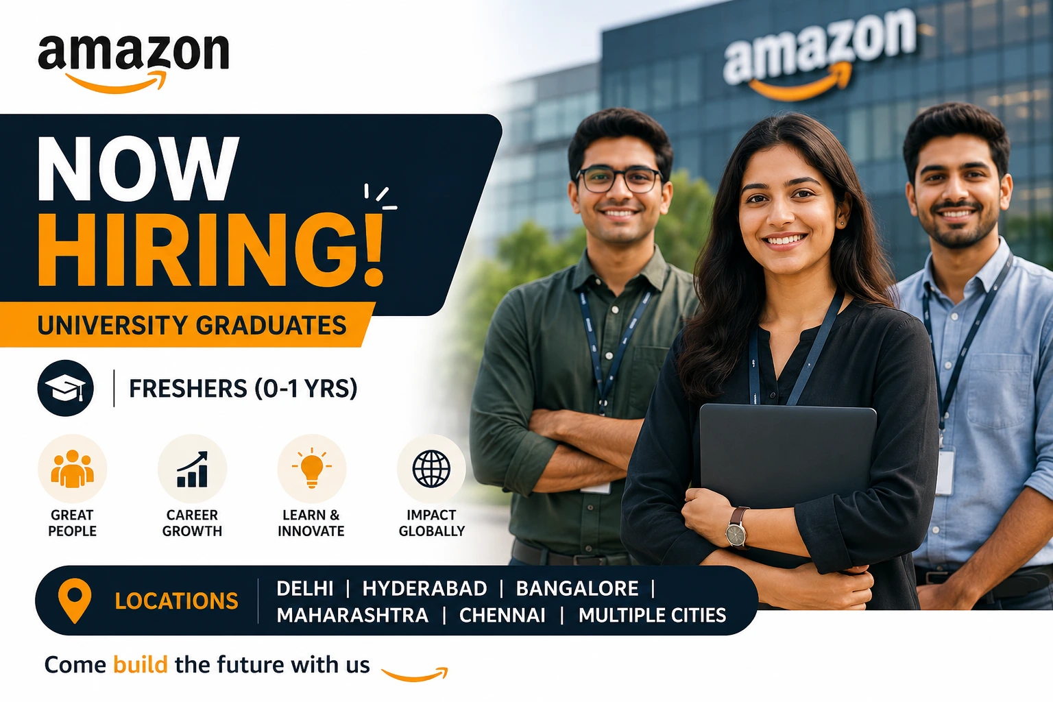 Amazon is Hiring University Graduates | Freshers(0-1 yrs) | Apply Now