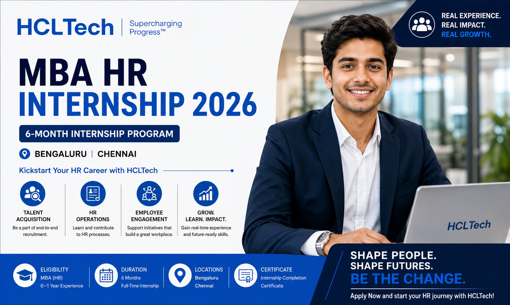 HCLTech HR Internship 2026 | MBA Freshers Apply Now