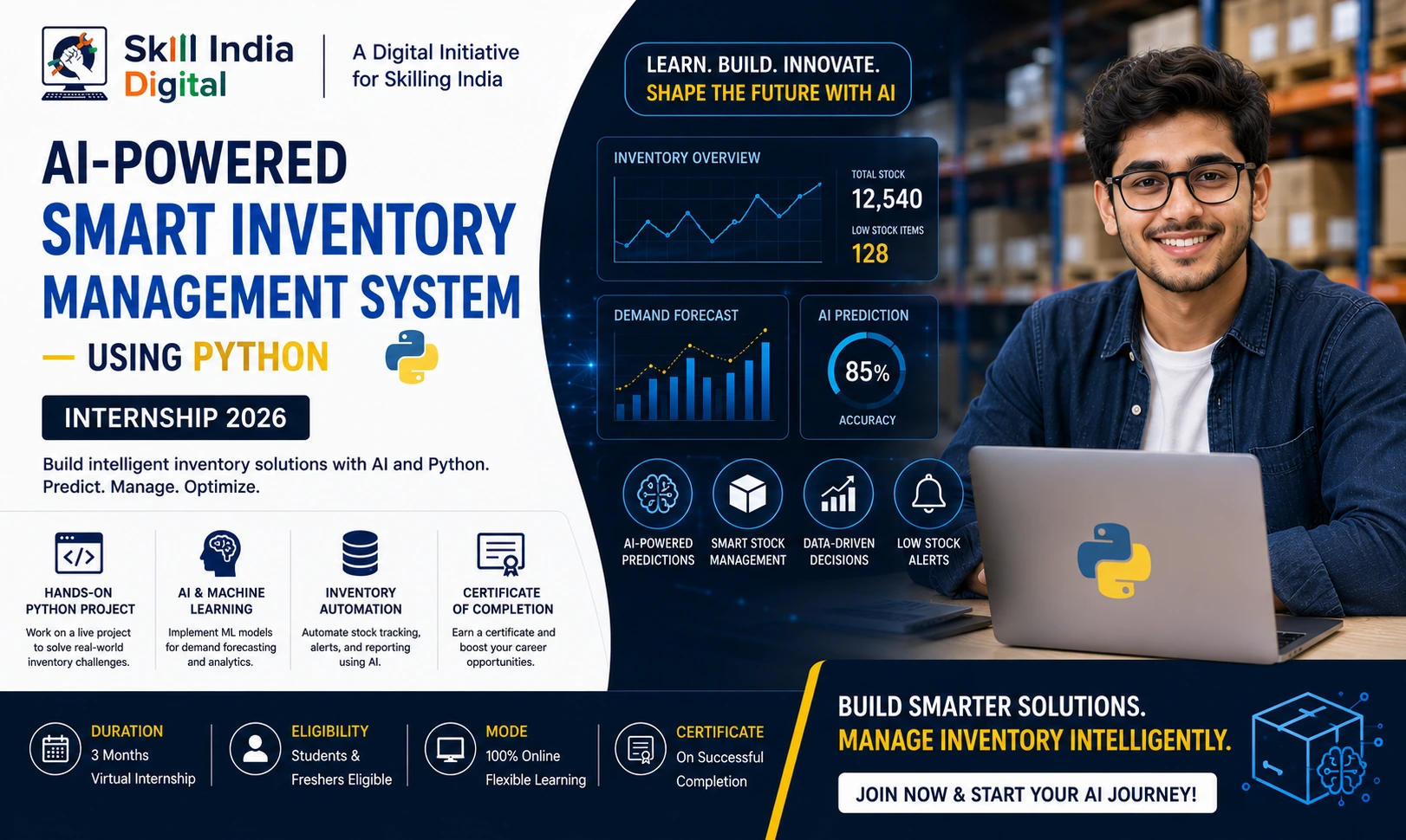 Skill India Digital Python Internship 2026 | AI Inventory Project