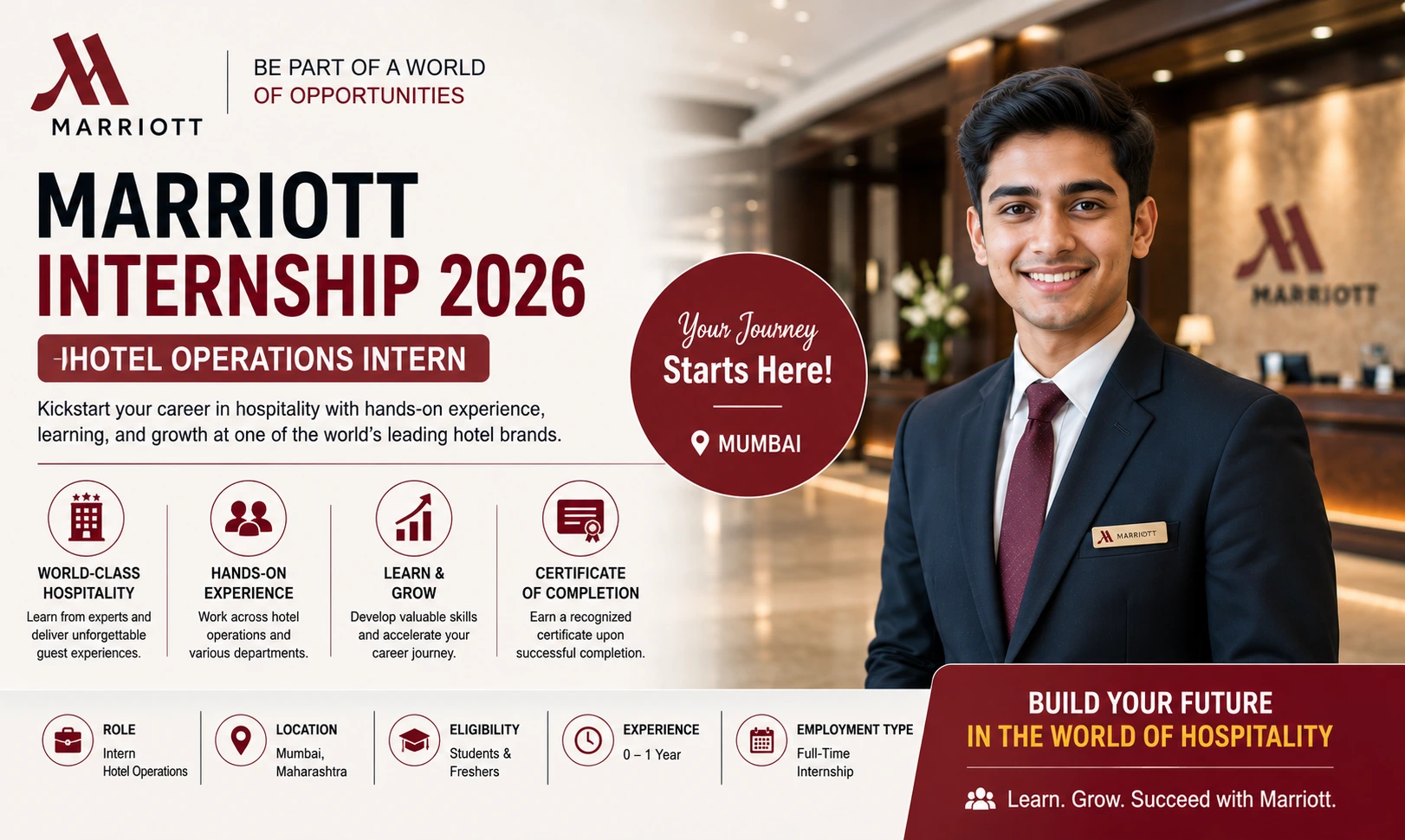Marriott Internship 2026 | Hotel Operations Intern Apply Online