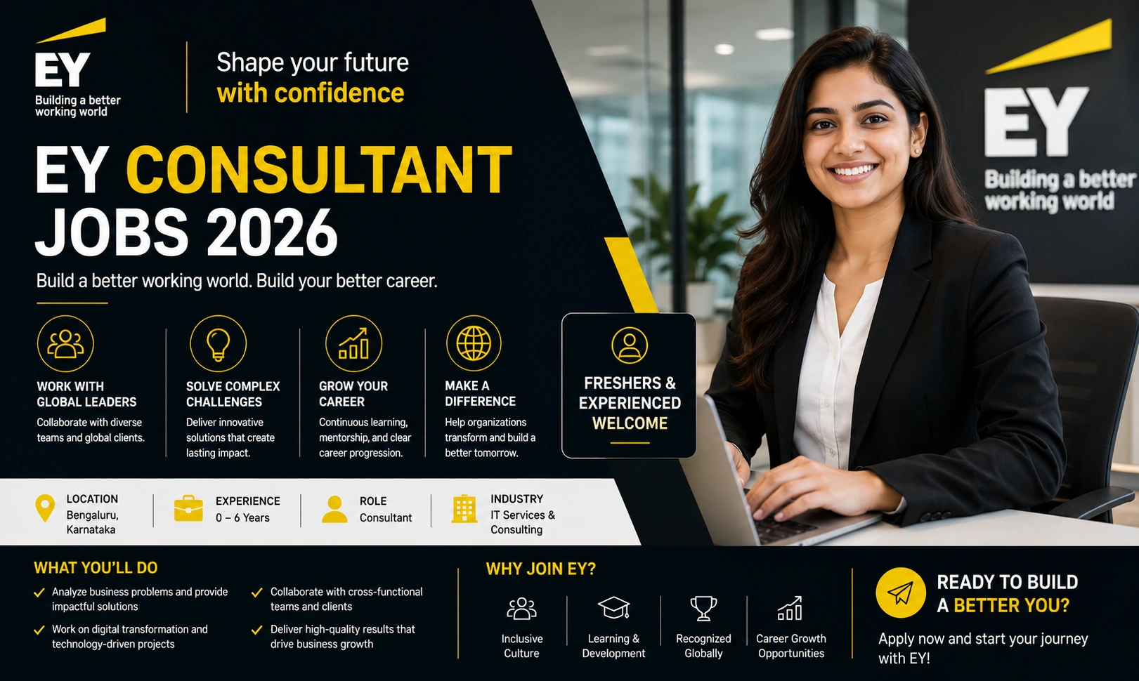 EY Consultant Internship 2026 | Freshers – Experienced Apply