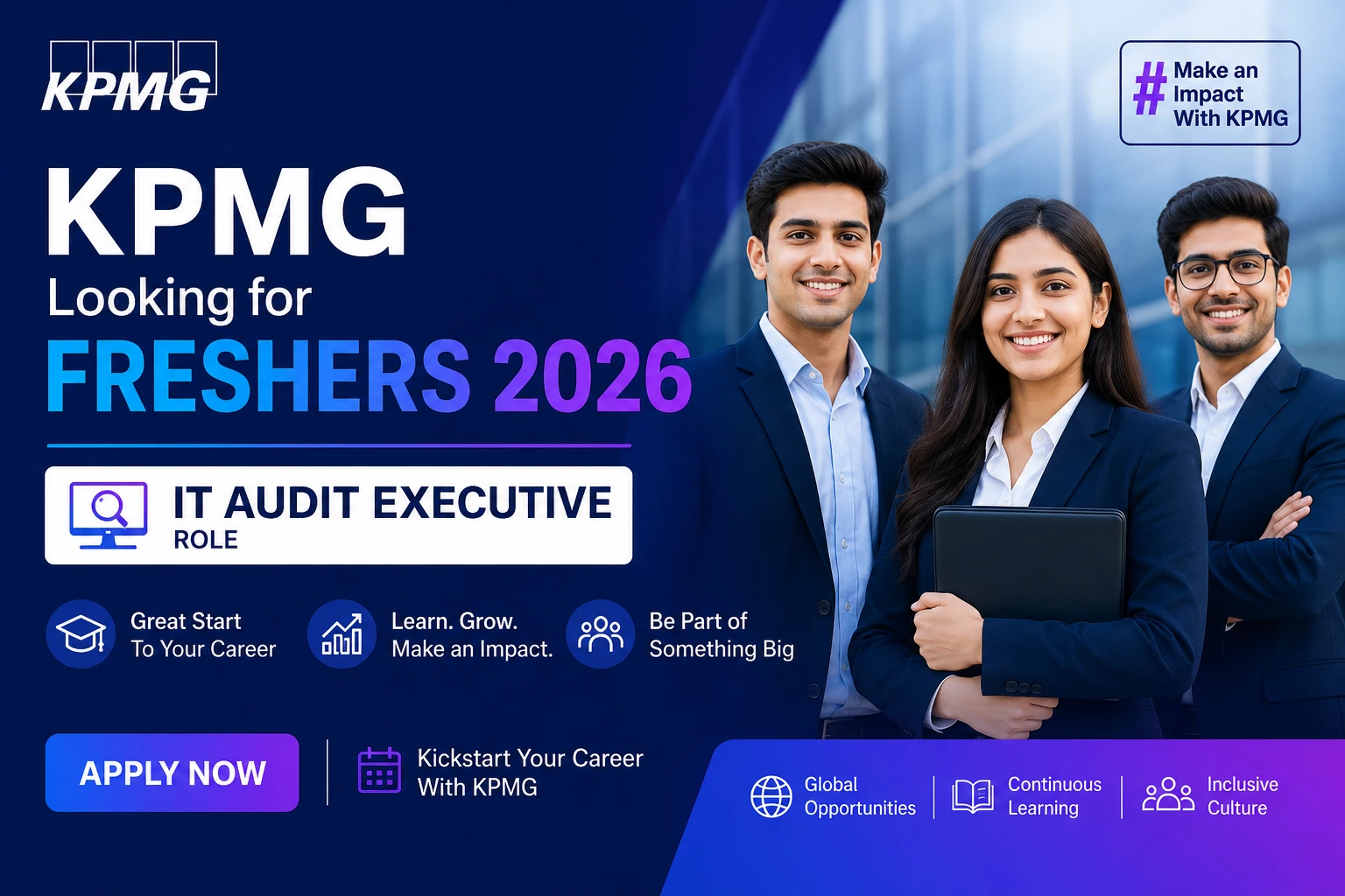 KPMG Looking for Freshers 2026 | IT Audit Executive Role | Apply Now