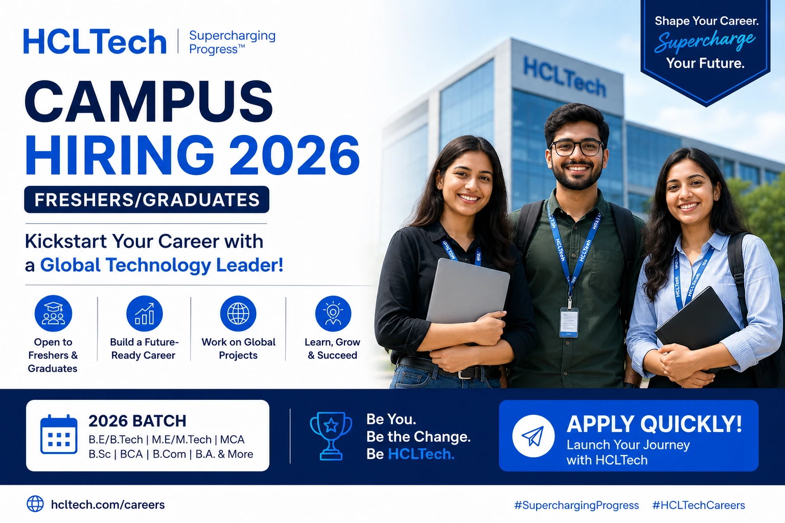 HCLTech Campus Hiring 2026 | Freshers/Graduates | Apply Quickly!
