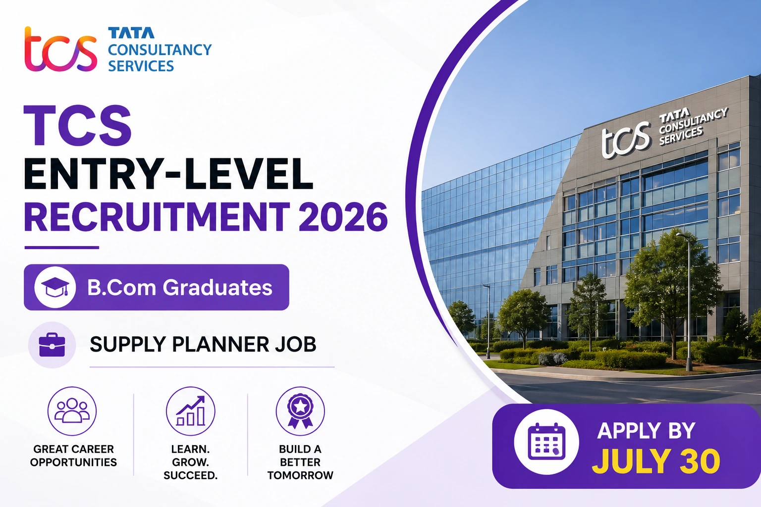 TCS Entry-Level Recruitment 2026 | B.Com Graduates | Supply Planner Job